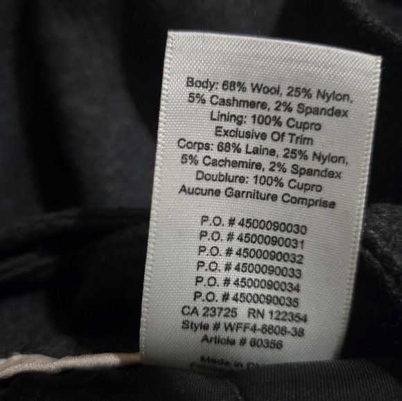 Aritzia Wilfred Gia Pants. Heather Dark Grey. 68%wool. 5% Cashmere. Size 2 - Picture 6 of 7